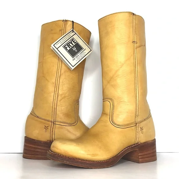 NWT Frye 14L Campus Banana Tall Square Toe Riding Boots Women’s 10 Shoes - Picture 2 of 13